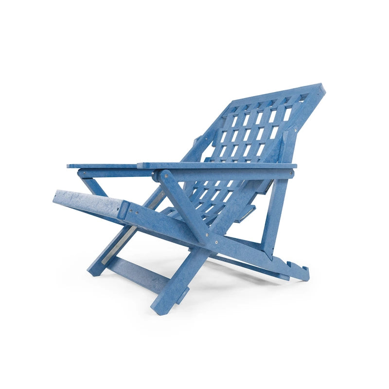 Aspen Fully Assembled All-Weather Outdoor Folding Lounge Chair and Table Set - 3-piece