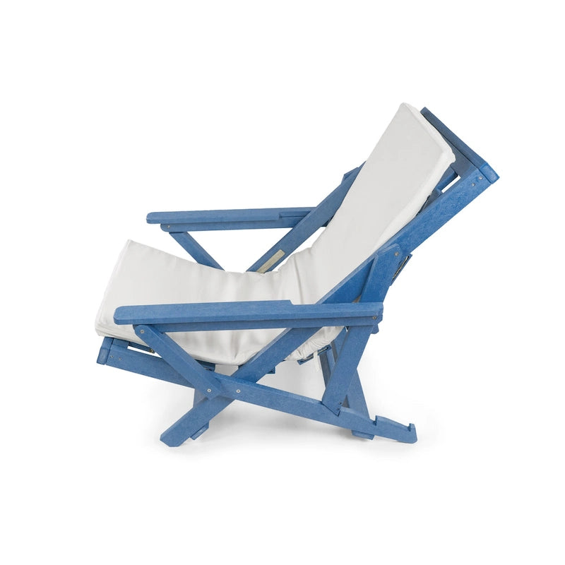 Aspen Fully Assembled All-Weather Outdoor Folding Lounge Chair and Table Set - 3-piece