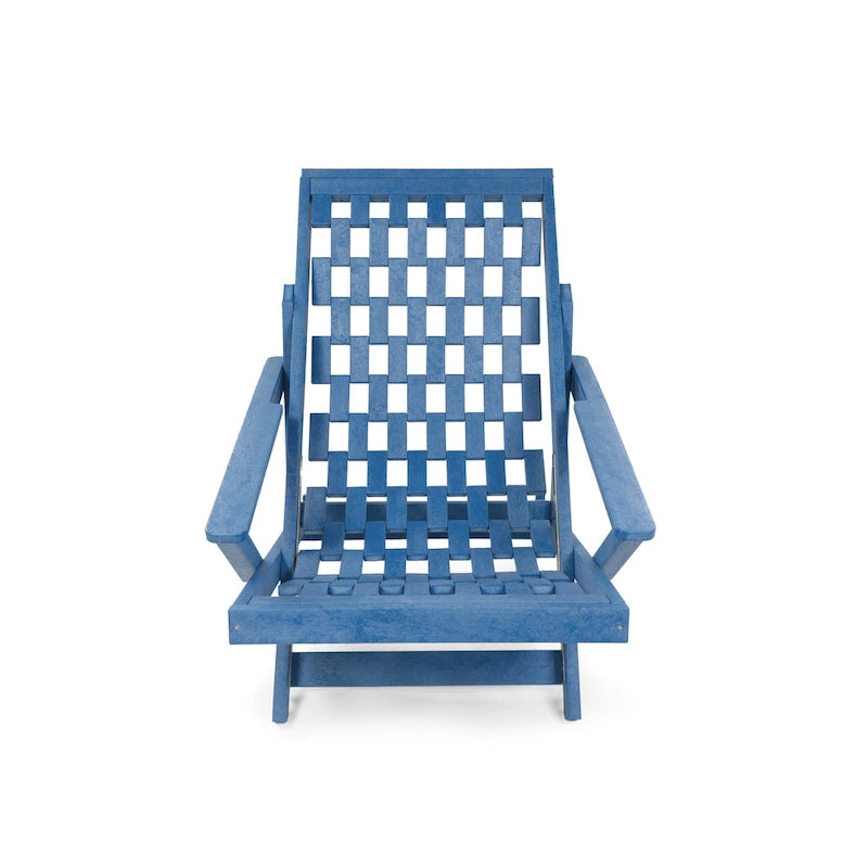 Aspen Fully Assembled All-Weather Outdoor Folding Lounge Chair and Table Set - 3-piece