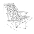 Aspen Fully Assembled All-Weather Outdoor Folding Lounge Chair and Table Set - 3-piece