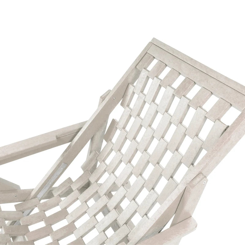 Aspen Fully Assembled All-Weather Outdoor Folding Lounge Chair and Table Set - 3-piece