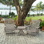 Aspen Fully Assembled All-Weather Outdoor Folding Lounge Chair and Table Set - 3-piece
