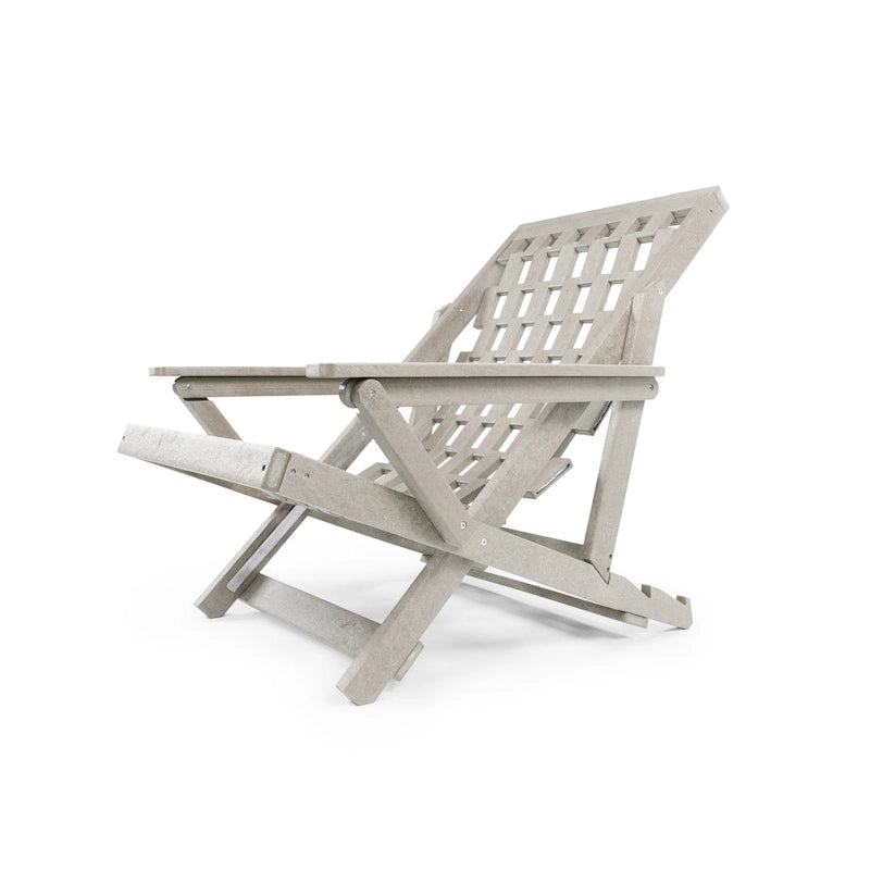 Aspen Fully Assembled All-Weather Outdoor Folding Lounge Chair and Table Set - 3-piece