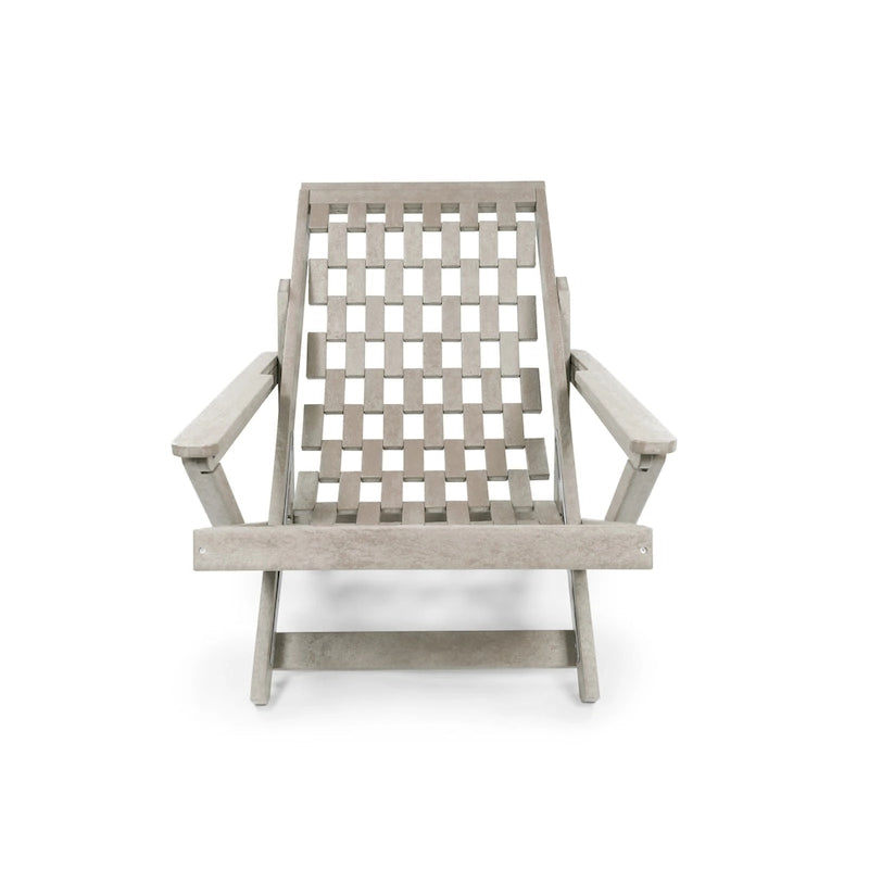 Aspen Fully Assembled All-Weather Outdoor Folding Lounge Chair and Table Set - 3-piece