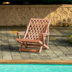 Aspen Fully Assembled All-Weather Outdoor Folding Lounge Chair and Table Set - 3-piece