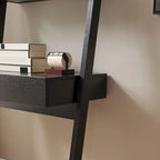 Modern Home Office Desk with Ladder Bookcase and Functional Storage