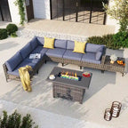 6 - Person Outdoor Sectional Seating Group with Fire Pit