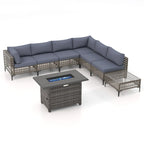 6 - Person Outdoor Sectional Seating Group with Fire Pit