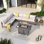 6 - Person Outdoor Sectional Seating Group with Fire Pit