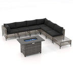 6 - Person Outdoor Sectional Seating Group with Fire Pit