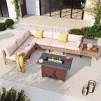 6 - Person Outdoor Sectional Seating Group with Fire Pit