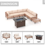 6 - Person Outdoor Sectional Seating Group with Fire Pit