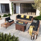 6 - Person Outdoor Sectional Seating Group with Fire Pit
