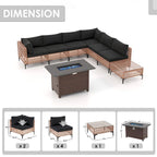 6 - Person Outdoor Sectional Seating Group with Fire Pit