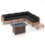 6 - Person Outdoor Sectional Seating Group with Fire Pit