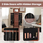 Costway Wood Jewelry Cabinet Armoire Storage Box Chest Stand Organizer - 10.5 X16 X40