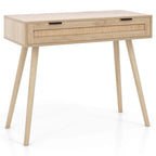 Costway Rattan Console Table with Pull-out Drawer Boho Style Entryway - See Details