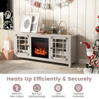 Costway 58 Inches Fireplace TV Stand for TVs up to 65 Inches with - 58 x 16 x 25