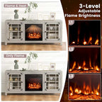 Costway 58 Inches Fireplace TV Stand for TVs up to 65 Inches with - 58 x 16 x 25