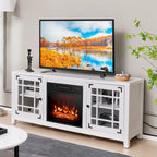 Costway 58 Inches Fireplace TV Stand for TVs up to 65 Inches with - 58 x 16 x 25