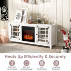 Costway 58 Inches Fireplace TV Stand for TVs up to 65 Inches with - 58 x 16 x 25