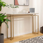 Costway 47 Faux Marble Top Console Table Modern Entryway Table with - See Details
