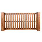 Twin Size Porch Swing Bed Patio Acacia Wood Swing Frame with Hemp Ropes