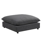 Sectional Sofa Cloud Sofa, Chenille Upholstered Sofa Couch with Movable Ottoman Charging Ports and 3 Back Pillows
