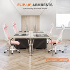 Office Computer Desk Chair, Ergonomic High-Back Mesh Rolling Work Chairs with Wheels &Adjustable Headrests, Comfy Flip-up Arms