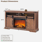 Farmhouse Fireplace TV Stand, Entertainment Center w/ Arched Door