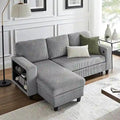 Modern Sleeper Sofa Bed, Couch Bed with Bookshelves & Charging Port