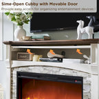 Farmhouse Fireplace TV Stand with Mantel, Tall Entertainment Center