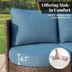 MAISON ARTS 8-Piece Outdoor Sectional Sofa Set Wicker Conversation Set with Thick Cushion and 2 Round Table