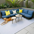 MAISON ARTS 8-Piece Outdoor Sectional Sofa Set Wicker Conversation Set with Thick Cushion and 2 Round Table