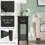 Gymax Set of 2 Nightstand 2 Tier End Bedside Sofa Side Table w/Drawer - See Details