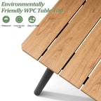 Outdoor Patio Rectangular Aluminum Dining Table Set with Umbrella Hole with Rattan Chair