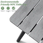 Outdoor Patio Rectangular Aluminum Dining Table Set with Umbrella Hole with Rattan Chair