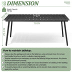 Outdoor Patio Rectangular Aluminum Dining Table Set with Umbrella Hole with Rattan Chair