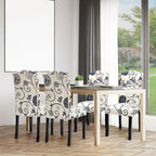 Gymax Set of 4 Tufted Dining Chair Upholstered Nailhead Trim Rubber - See Details