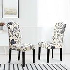 Gymax Set of 4 Tufted Dining Chair Upholstered Nailhead Trim Rubber - See Details
