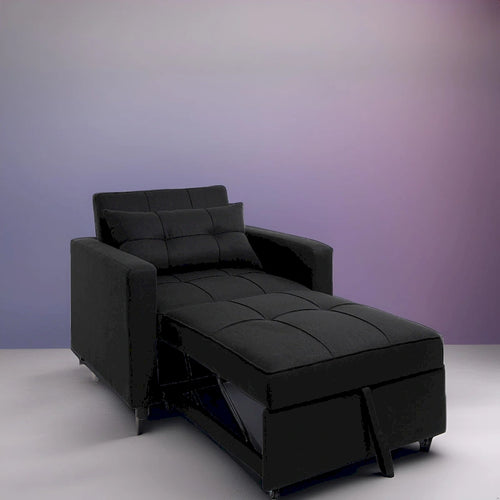 Poltrona reclinabile trasformabile 3 in 1, divano letto moderno imbottito, sedia a sdraio pieghevole per piccoli spazi
