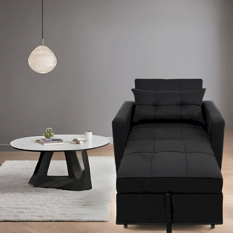 Poltrona reclinabile trasformabile 3 in 1, divano letto moderno imbottito, sedia a sdraio pieghevole per piccoli spazi