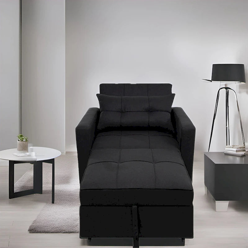 Poltrona reclinabile trasformabile 3 in 1, divano letto moderno imbottito, sedia a sdraio pieghevole per piccoli spazi