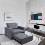 Poltrona reclinabile trasformabile 3 in 1, divano letto moderno imbottito, sedia a sdraio pieghevole per piccoli spazi