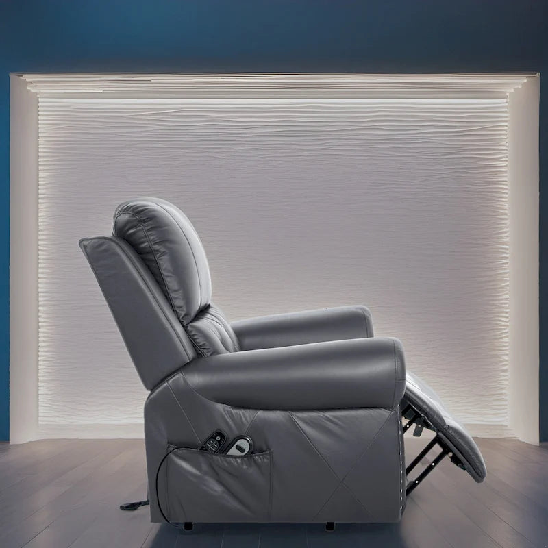 Luxury Air Leather Power Lift Recliner Chair with Heat & Massage  Perfect for Elderly Assistance