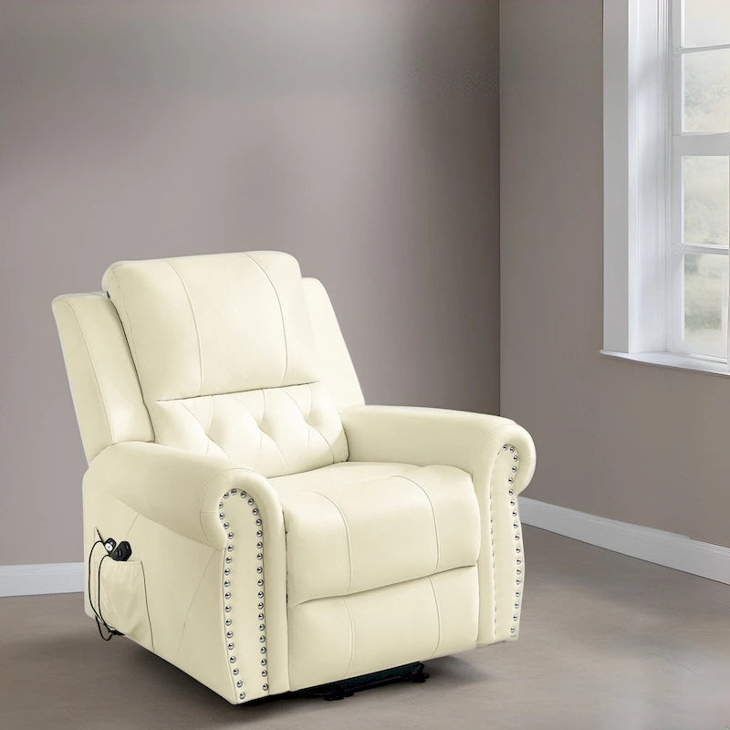 Luxury Air Leather Power Lift Recliner Chair with Heat & Massage  Perfect for Elderly Assistance