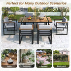 Modern 7 Pieces Outdoor Dining Set with Removable Cushions, Patio Dining Table and Chair Set for Patio, Backyard 7 Pack