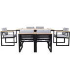 Modern 7 Pieces Outdoor Dining Set with Removable Cushions, Patio Dining Table and Chair Set for Patio, Backyard 7 Pack