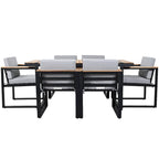 Modern 7 Pieces Outdoor Dining Set with Removable Cushions, Patio Dining Table and Chair Set for Patio, Backyard 7 Pack