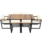 Modern 7 Pieces Outdoor Dining Set with Removable Cushions, Patio Dining Table and Chair Set for Patio, Backyard 7 Pack